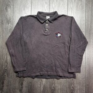 Vintage Mickey 1990s Disney Collared Sweatshirt Rugby Purple Medium